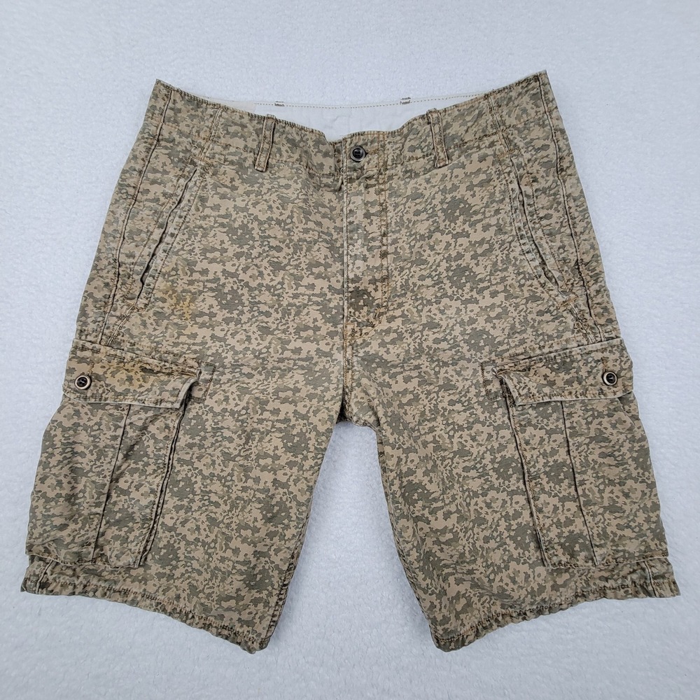 Levis Cargo Camo Shorts Mens 32 Cotton Military Distressed‎ Army Green READ